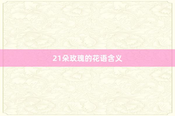 21朵玫瑰的花语含义